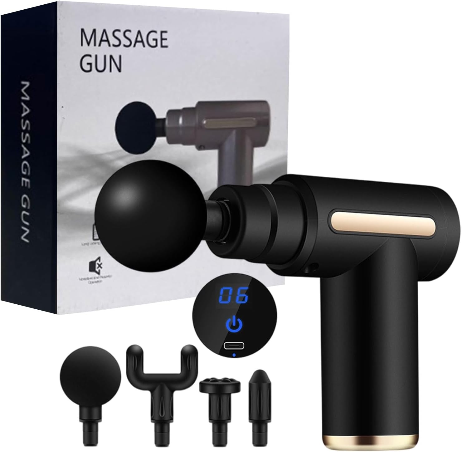 Cordless Massage Gun 6 Speeds – Deep Tissue Therapy USB‑C Fast Charging KSA | مسدس تدليك لاسلكي بـ 6 سرعات لتدليك الأنسجة العميقة وشحن سريع Type‑C في السعودية
