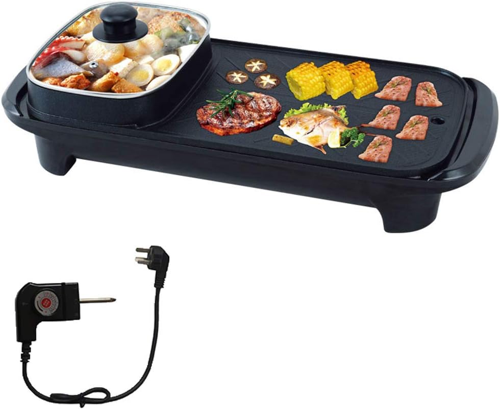 Electric BBQ Grill & Hot Pot 2‑in‑1 – Smokeless Non‑Stick Indoor Cooking KSA | شواية كهربائية وقدر ساخن 2 في 1 بدون دخان ومغطاة بطبقة مانعة للإلتصاق للطهي المنزلي في السعودية