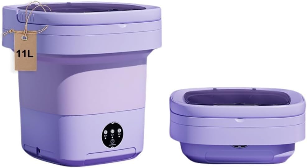 Mini Washing Machine 11 L – Folding Portable Washer with Drain Basket KSA | غسالة صغيرة قابلة للطي سعة 11 لتر محمولة مع سلة تصريف في السعودية