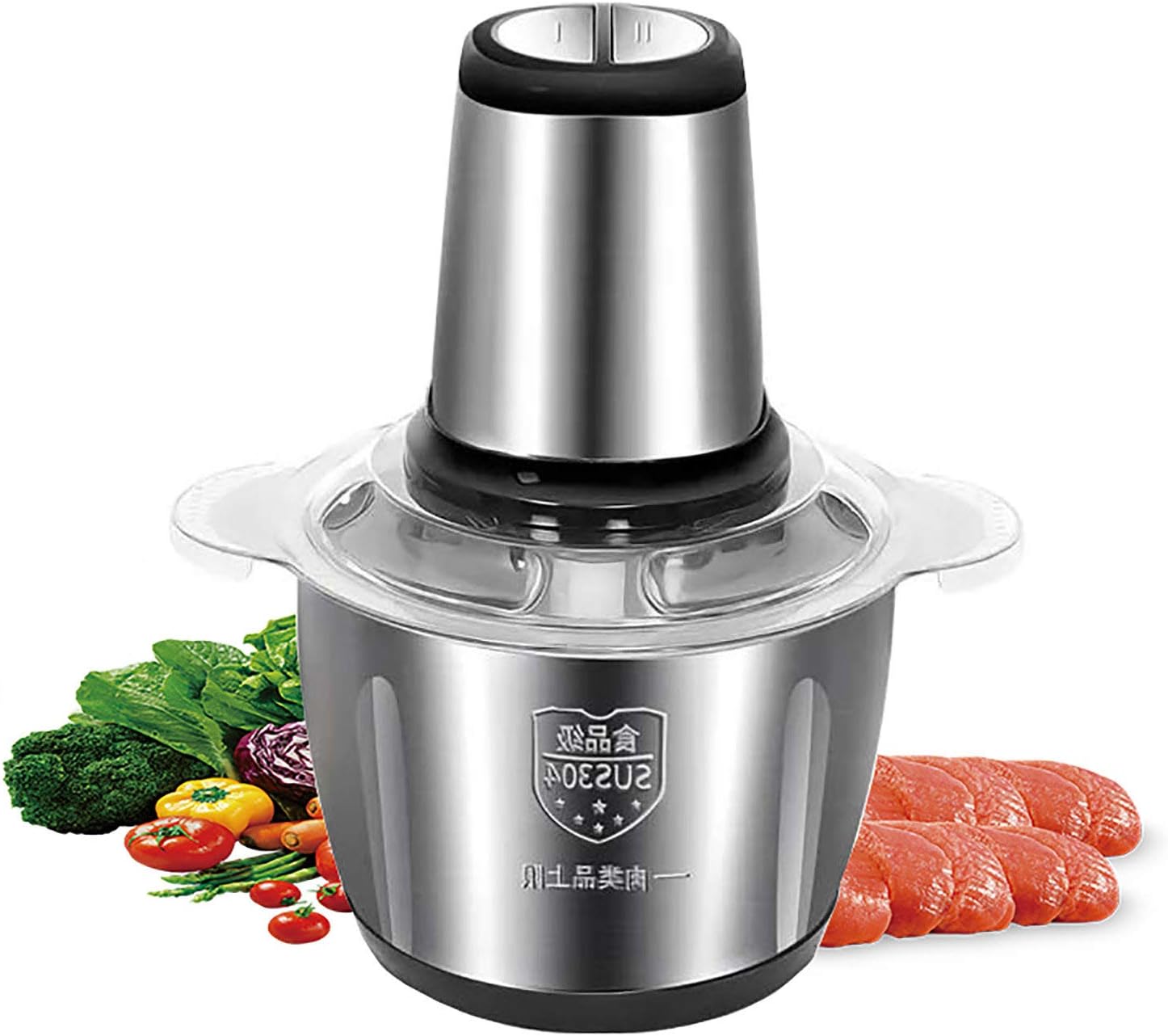 Food Chopper 3 L Stainless Steel 250 W – Electric Meat & Vegetable Grinder KSA | فرامة طعام 3 لتر ستانلس ستيل بقوة 250 واط للفرم الكهربائي للطعام واللحم في السعودية