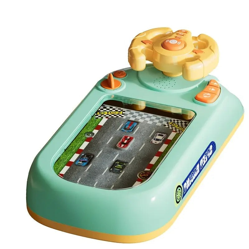 Car Racing Game Console – Steering Wheel with Lights & Music for Kids KSA | جهاز لعبة سباق السيارات بعجلة قيادة مع أضواء وموسيقى للأطفال في السعودية