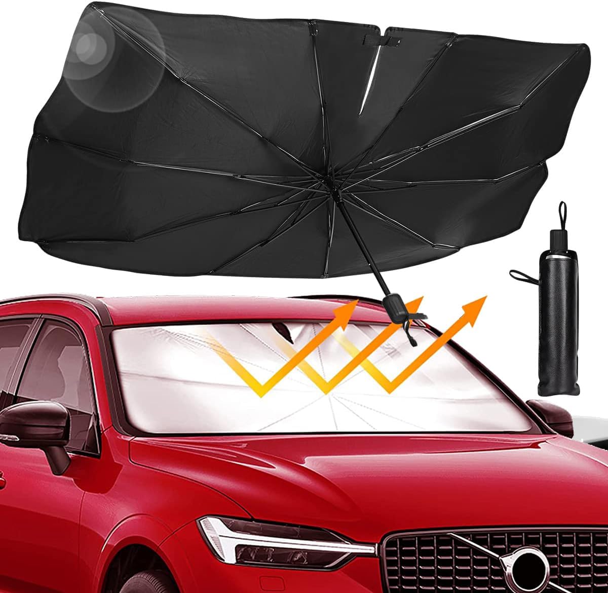 Car Windshield Sun Shade UPF50+ – Foldable UV Protection Umbrella KSA | مظلة واقية للزجاج الأمامي بمستوى حماية UPF50+ قابلة للطي للوقاية من الشمس في السعودية