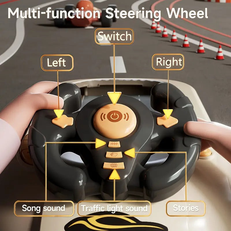 Car Racing Game Console – Steering Wheel with Lights & Music for Kids KSA | جهاز لعبة سباق السيارات بعجلة قيادة مع أضواء وموسيقى للأطفال في السعودية