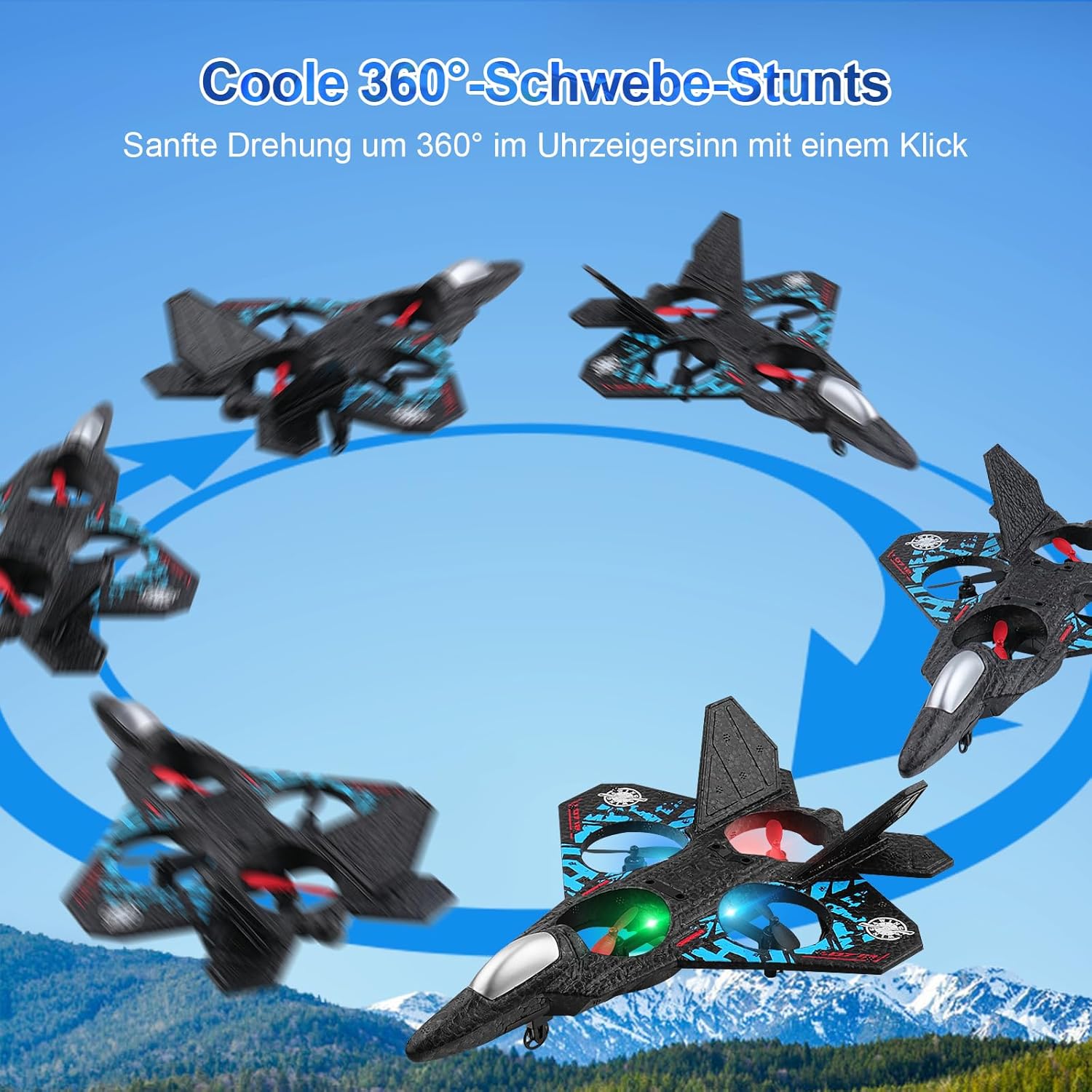 RC Quadcopter Drone Floating Fighter 2.4 GHz RTF for Kids & Adults KSA | طائرة درون رباعية التحكم مقاتلة عائمة جاهزة للطيران 2.4 غيغاهرتز للأطفال والكبار في السعودية