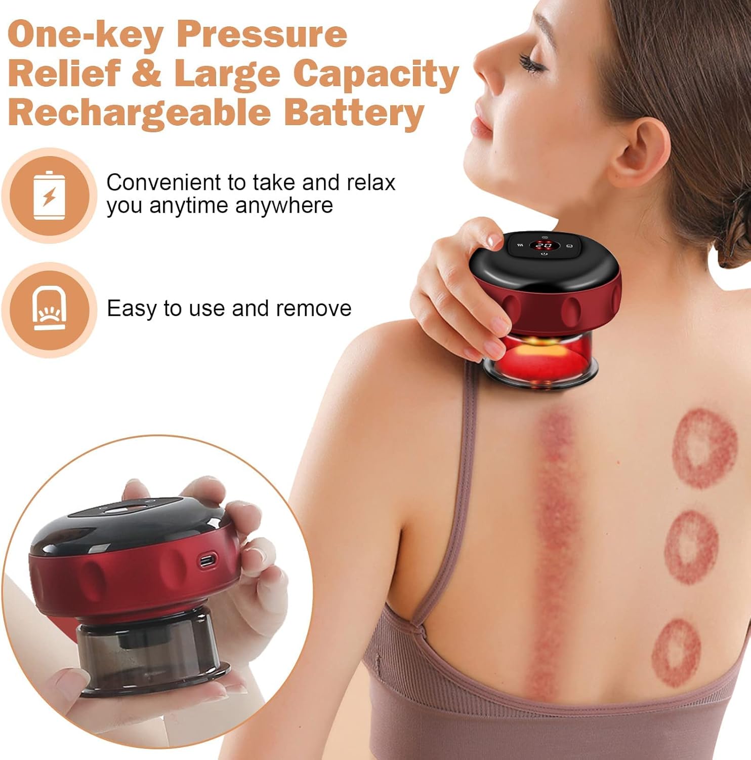 Electric Cupping Therapy 3‑in‑1 Gua Sha & Massager – Smart Suction Rechargeable Device KSA | جهاز حجامة كهربائي 3 في 1 للحجامة والتدليك وجلسات غوا شا قابل للشحن في السعودية