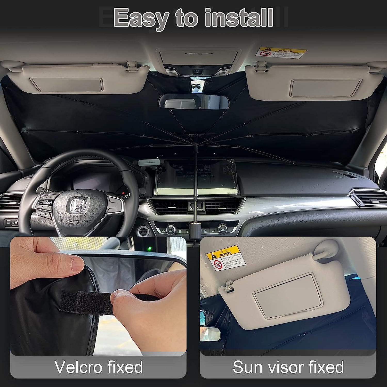 Car Windshield Sun Shade UPF50+ – Foldable UV Protection Umbrella KSA | مظلة واقية للزجاج الأمامي بمستوى حماية UPF50+ قابلة للطي للوقاية من الشمس في السعودية
