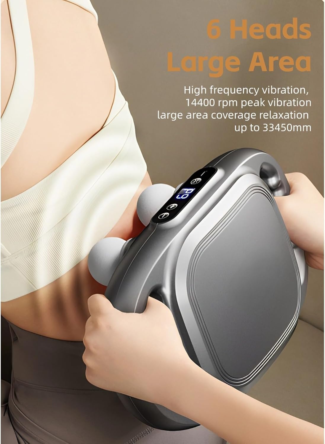 Cuifati Massage Gun 6 Heads – 9 Speed Levels & 9 Therapy Modes Deep Tissue Massager KSA | مسدس تدليك كويفاتي بـ 6 رؤوس و 9 مستويات سرعة و 9 أوضاع علاجية للتدليك العميق في السعودية