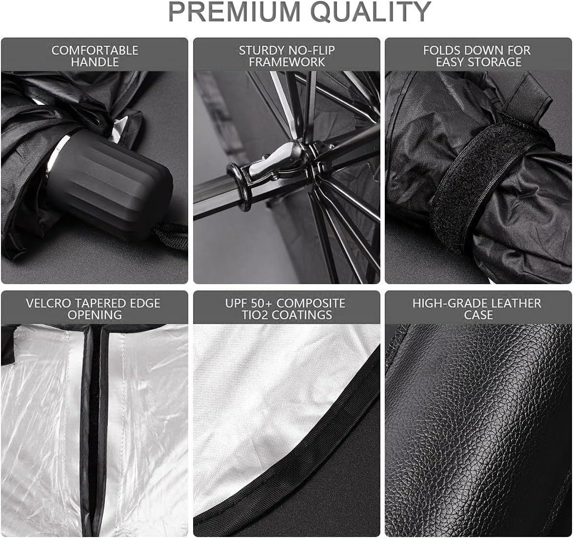 Car Windshield Sun Shade UPF50+ – Foldable UV Protection Umbrella KSA | مظلة واقية للزجاج الأمامي بمستوى حماية UPF50+ قابلة للطي للوقاية من الشمس في السعودية