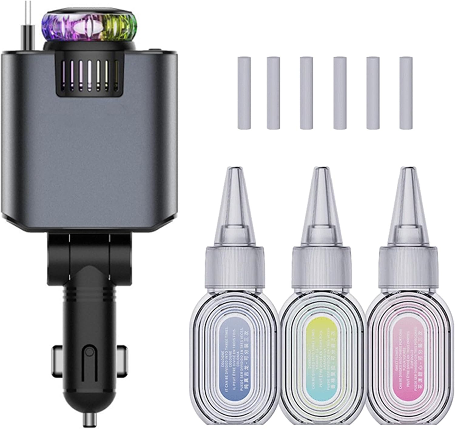 5‑in‑1 Car Charger with Air Freshener & Star Light – 45 W Fast Charging KSA | شاحن سيارة 5 في 1 مع معطر هواء وإضاءة نجوم بقدرة شحن سريع 45 واط في السعودية