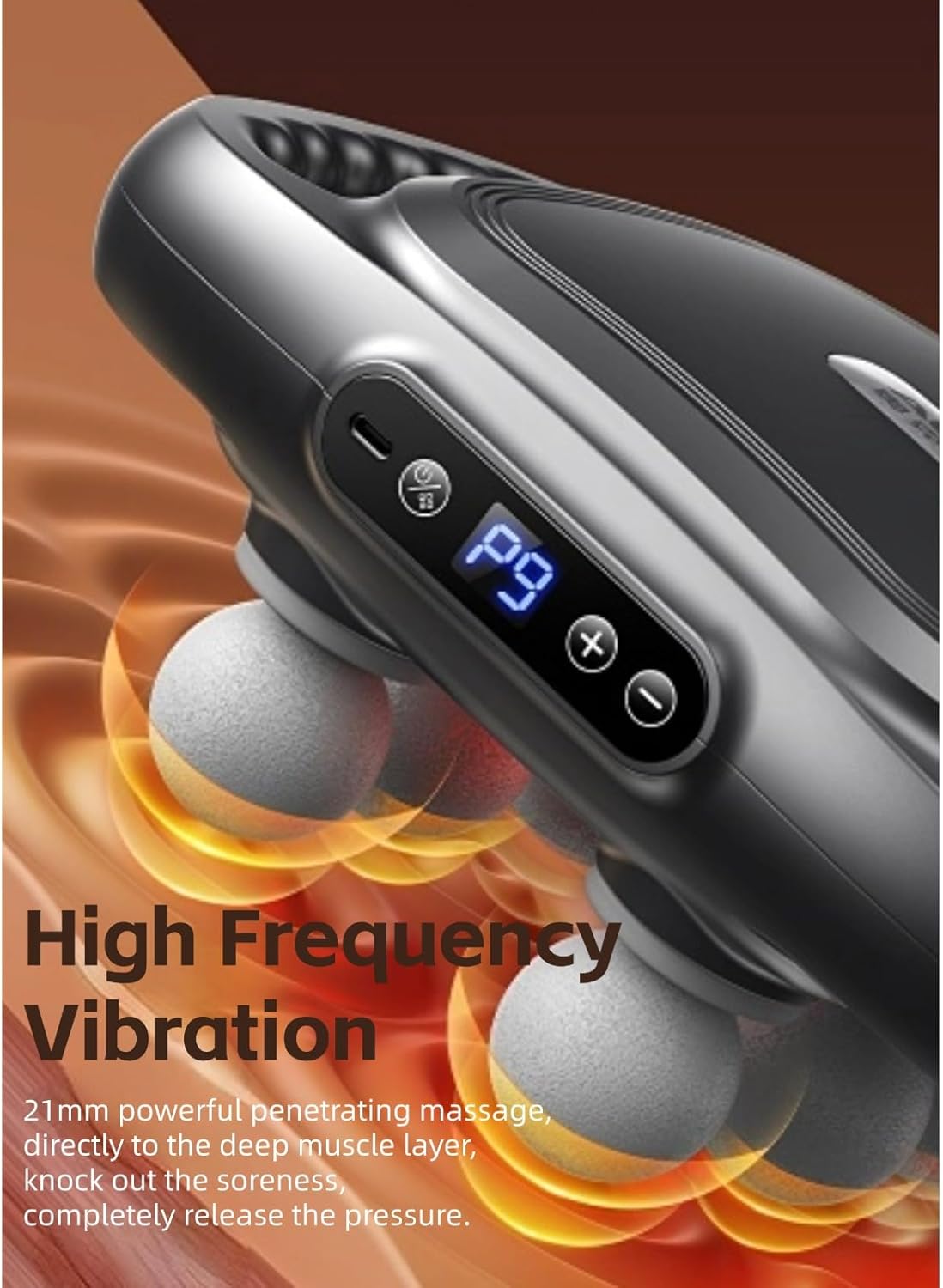 Cuifati Massage Gun 6 Heads – 9 Speed Levels & 9 Therapy Modes Deep Tissue Massager KSA | مسدس تدليك كويفاتي بـ 6 رؤوس و 9 مستويات سرعة و 9 أوضاع علاجية للتدليك العميق في السعودية