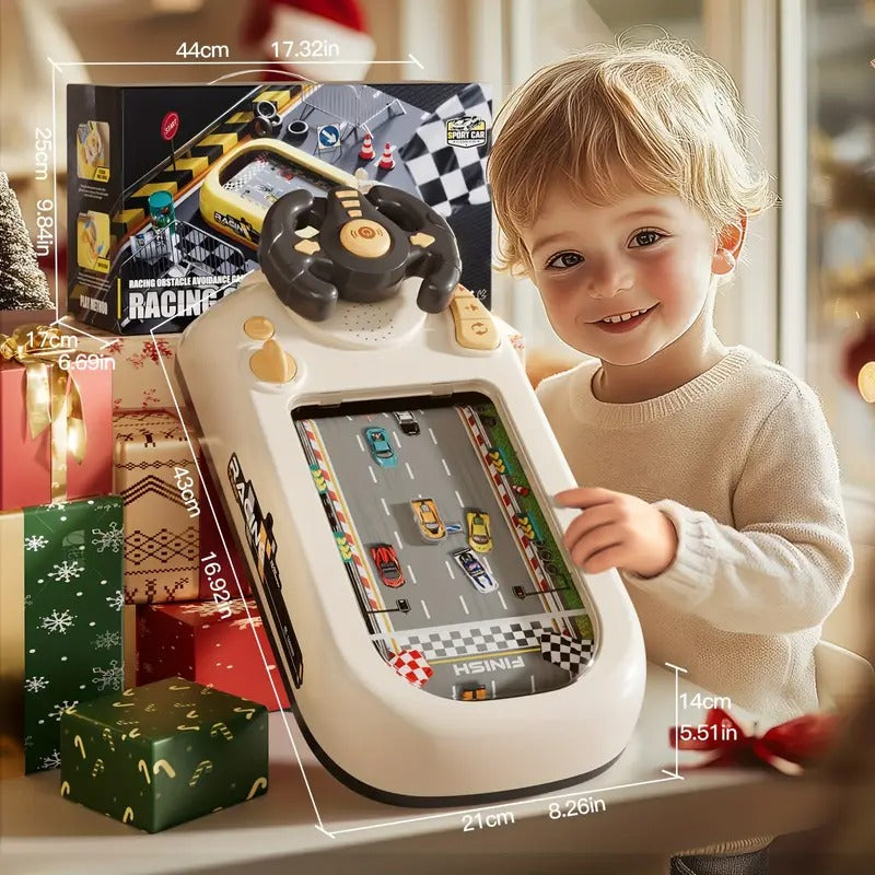 Car Racing Game Console – Steering Wheel with Lights & Music for Kids KSA | جهاز لعبة سباق السيارات بعجلة قيادة مع أضواء وموسيقى للأطفال في السعودية