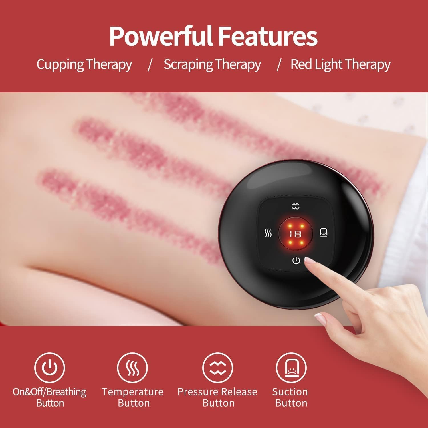 Electric Cupping Therapy 3‑in‑1 Gua Sha & Massager – Smart Suction Rechargeable Device KSA | جهاز حجامة كهربائي 3 في 1 للحجامة والتدليك وجلسات غوا شا قابل للشحن في السعودية