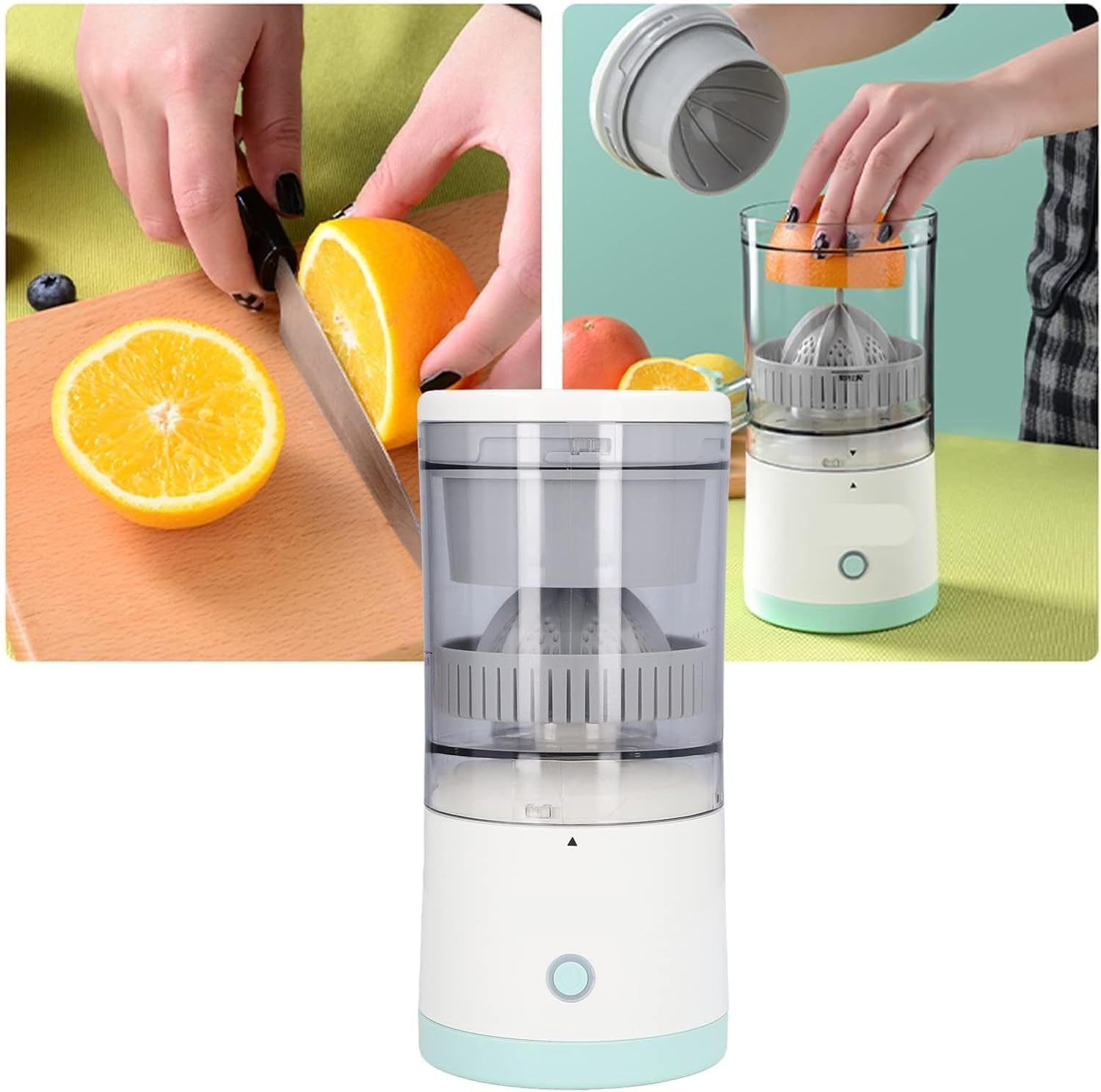 Electric Citrus Juicer 45 W USB Rechargeable – Portable Automatic Fruit Juicer KSA | عصارة فواكه حمضية كهربائية بقدرة 45 واط قابلة للشحن عن طريق USB محمولة وأوتوماتيكية في السعودية
