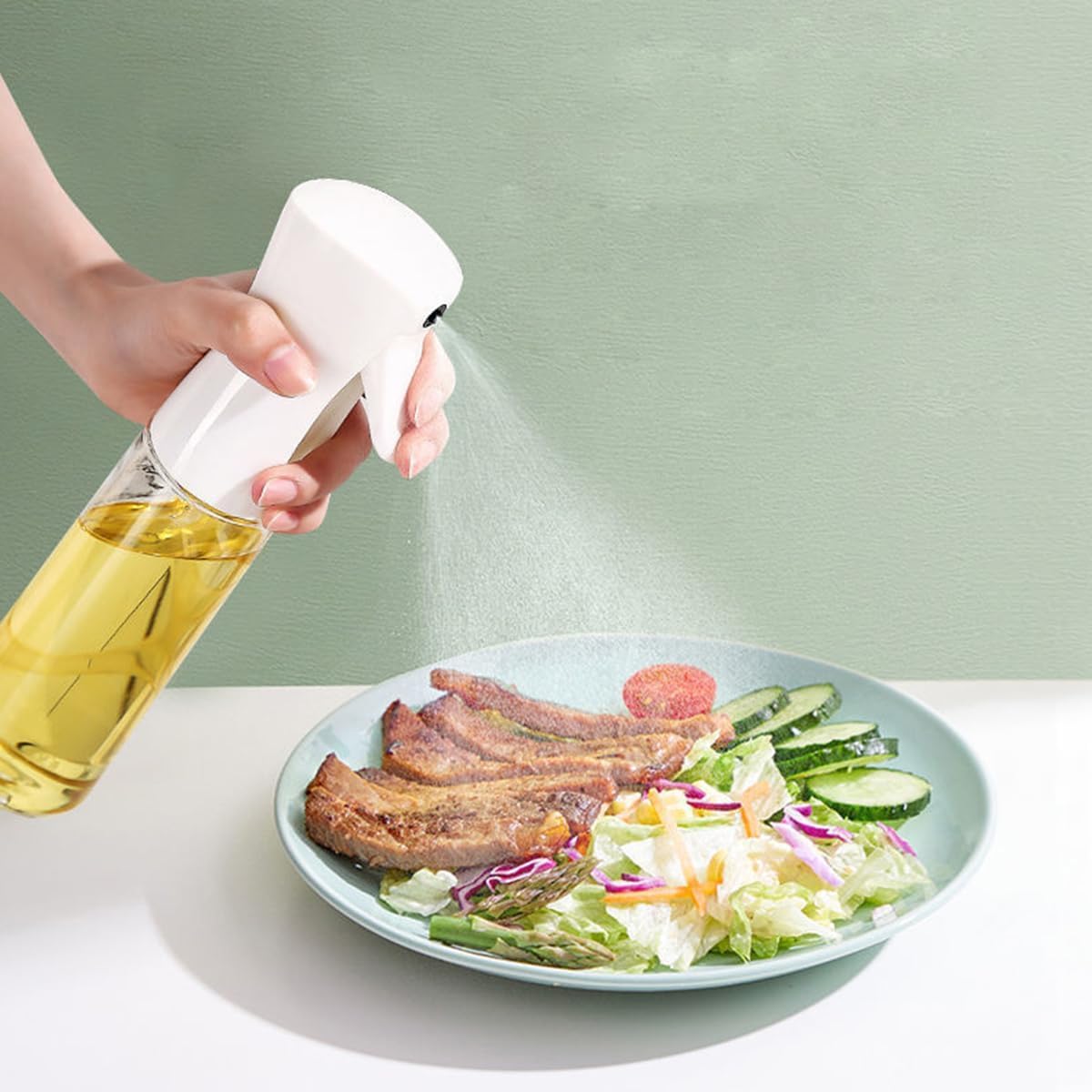 Oil Sprayer Bottle 300 ml – Refillable Cooking Oil Mister for Kitchen KSA | بخاخ زيت مطبخ سعة 300 مل قابل لإعادة التعبئة للرش المباشر في المطبخ في السعودية