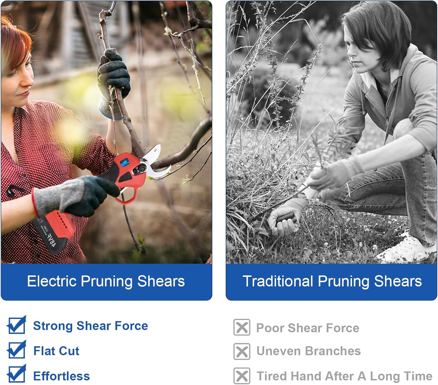 Electric Pruning Shears 48 V Cordless – 30 mm Blade with 2 Rechargeable Batteries KSA | مقص تقليم كهربائي لاسلكي 48 فولت بشفرة 30 مم ومزود ببطاريتين قابلتين للشحن في السعودية