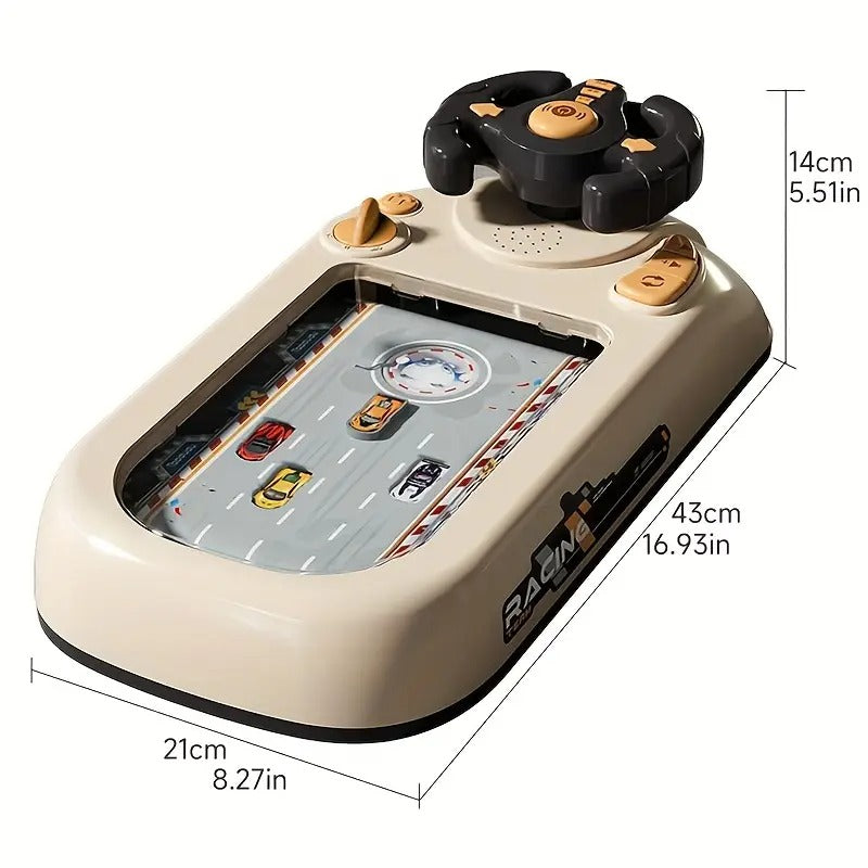 Car Racing Game Console – Steering Wheel with Lights & Music for Kids KSA | جهاز لعبة سباق السيارات بعجلة قيادة مع أضواء وموسيقى للأطفال في السعودية