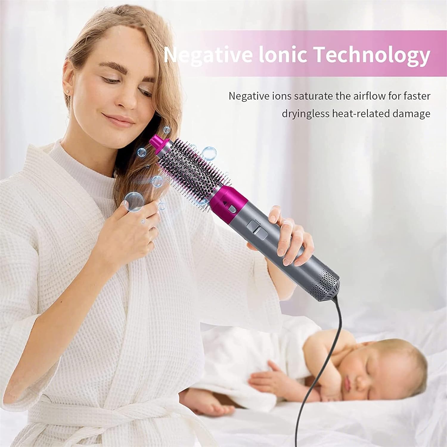 Aputue Hair Dryer Styler 5‑in‑1 – 5 Barrels for Drying, Curling & Straightening KSA | جهاز تصفيف الشعر Aputue 5 في 1 بخمسة رؤوس للتجفيف والتجعيد والتمليس في السعودية