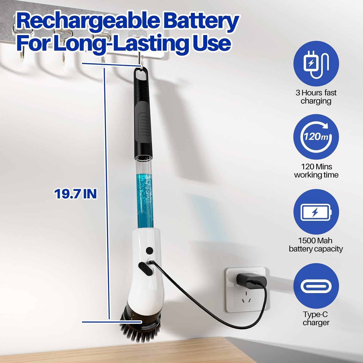 Electric Spin Scrubber 9‑in‑1 IPX7 Waterproof Type‑C Rechargeable Cleaning Brush KSA | فرشاة تنظيف كهربائية دوارة 9 في 1 مقاومة للماء IPX7 قابلة للشحن بمنفذ Type‑C في السعودية