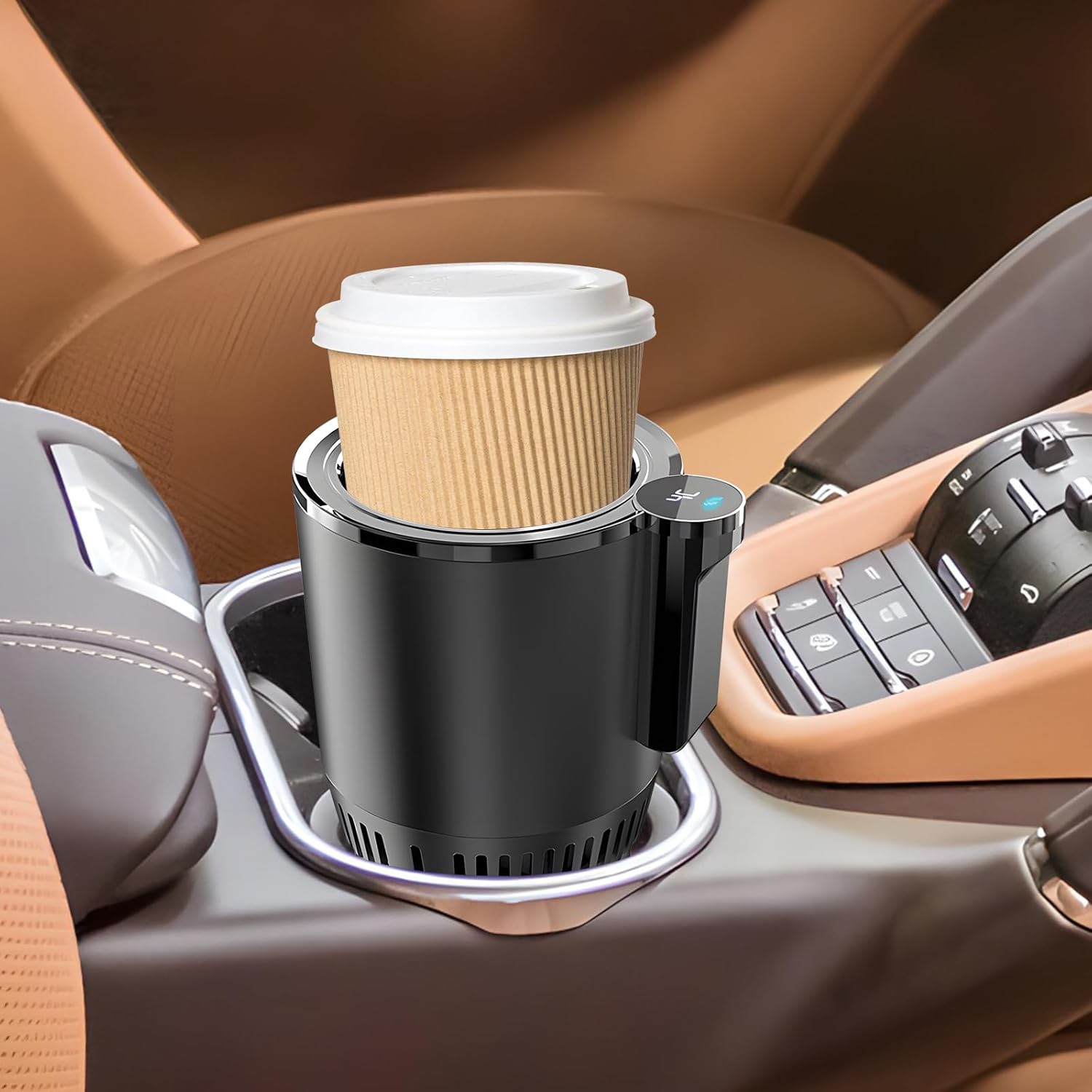 Smart Car Cup 2‑in‑1 Cooler & Heater – LED Touch Thermo Cup for Hot and Cold Drinks KSA | كوب سيارة ذكي 2 في 1 للتبريد والتسخين بشاشة لمس وإضاءة LED في السعودية
