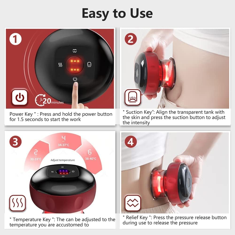 Electric Cupping Therapy 3‑in‑1 Gua Sha & Massager – Smart Suction Rechargeable Device KSA | جهاز حجامة كهربائي 3 في 1 للحجامة والتدليك وجلسات غوا شا قابل للشحن في السعودية