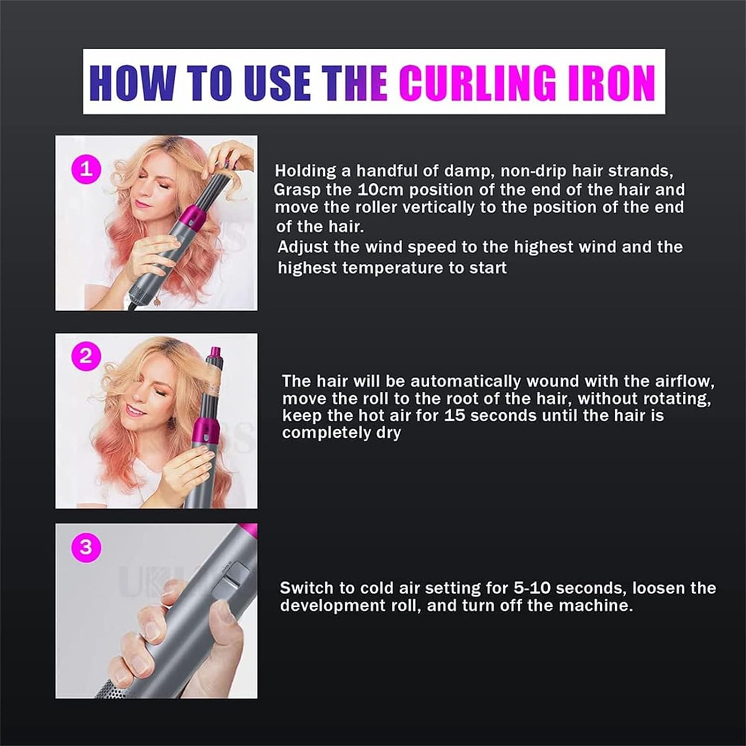 Aputue Hair Dryer Styler 5‑in‑1 – 5 Barrels for Drying, Curling & Straightening KSA | جهاز تصفيف الشعر Aputue 5 في 1 بخمسة رؤوس للتجفيف والتجعيد والتمليس في السعودية