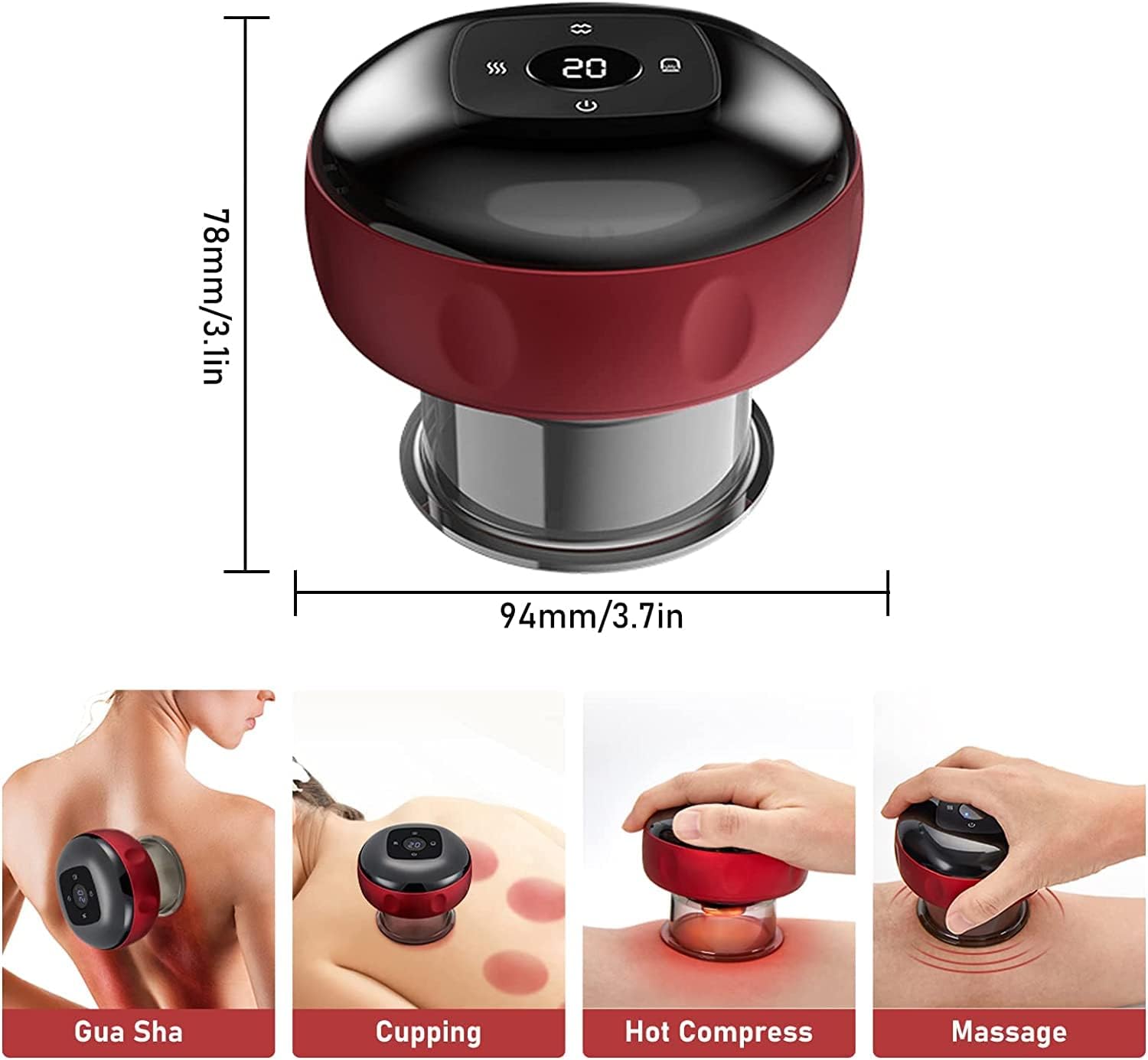 Electric Cupping Therapy 3‑in‑1 Gua Sha & Massager – Smart Suction Rechargeable Device KSA | جهاز حجامة كهربائي 3 في 1 للحجامة والتدليك وجلسات غوا شا قابل للشحن في السعودية