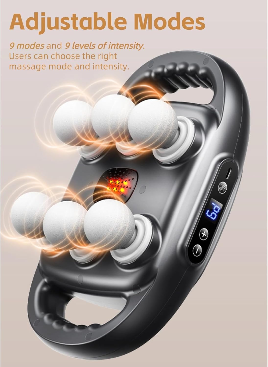 Cuifati Massage Gun 6 Heads – 9 Speed Levels & 9 Therapy Modes Deep Tissue Massager KSA | مسدس تدليك كويفاتي بـ 6 رؤوس و 9 مستويات سرعة و 9 أوضاع علاجية للتدليك العميق في السعودية