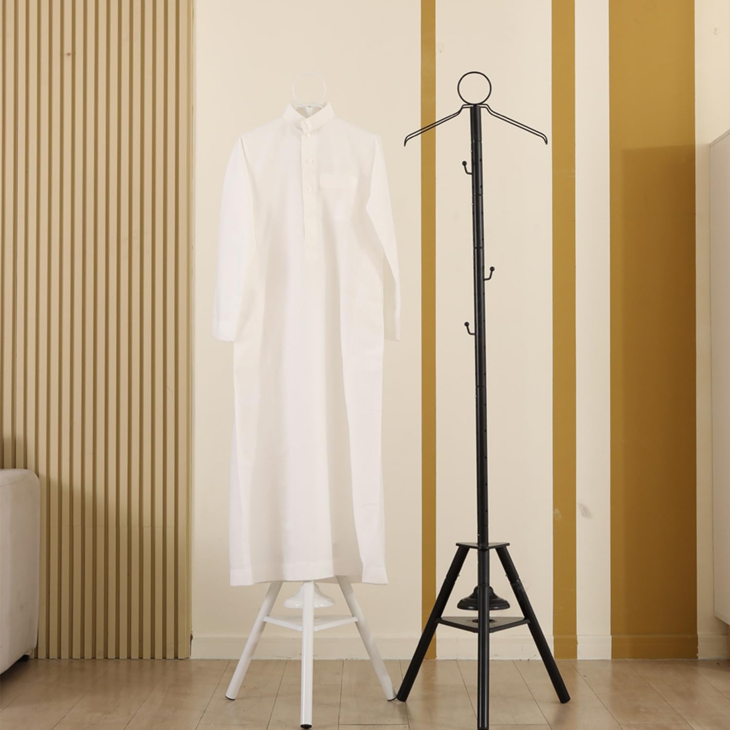 Clothes Incense Burner Stand 175 cm – Metal Coat Rack with Bakhoor Holder KSA | حامل بخور معدني للملابس بارتفاع 175 سم مزود بعلاق ملابس في السعودية