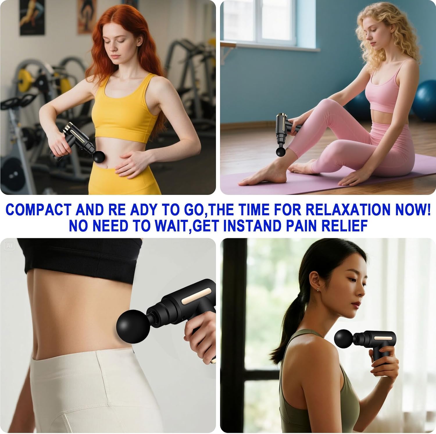 Cordless Massage Gun 6 Speeds – Deep Tissue Therapy USB‑C Fast Charging KSA | مسدس تدليك لاسلكي بـ 6 سرعات لتدليك الأنسجة العميقة وشحن سريع Type‑C في السعودية