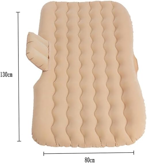 Car Inflatable Air Mattress with 2 Pillows – Beige Travel Bed for Back Seat KSA | مرتبة هوائية لل سيارة مع وسادتين باللون البيج للمقاعد الخلفية في السعودية