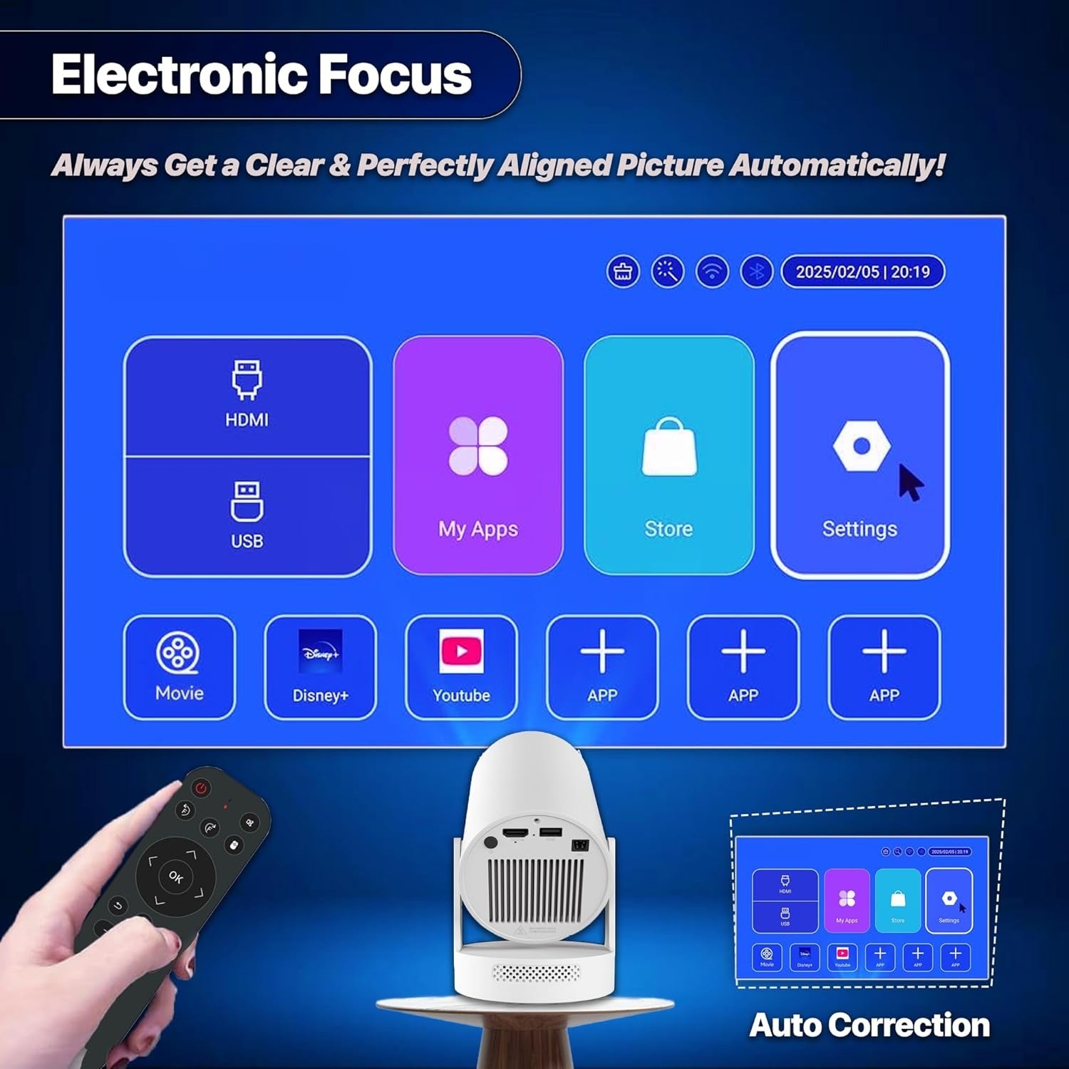 HY300 Mini Projector 4K Android 11 – WiFi Bluetooth Full HD 1080p Home Cinema KSA | جهاز عرض صغير HY300 بدقة 4K ونظام أندرويد 11 بإتصال WiFi و Bluetooth وضوح كامل 1080p للسينما المنزلية في السعودية