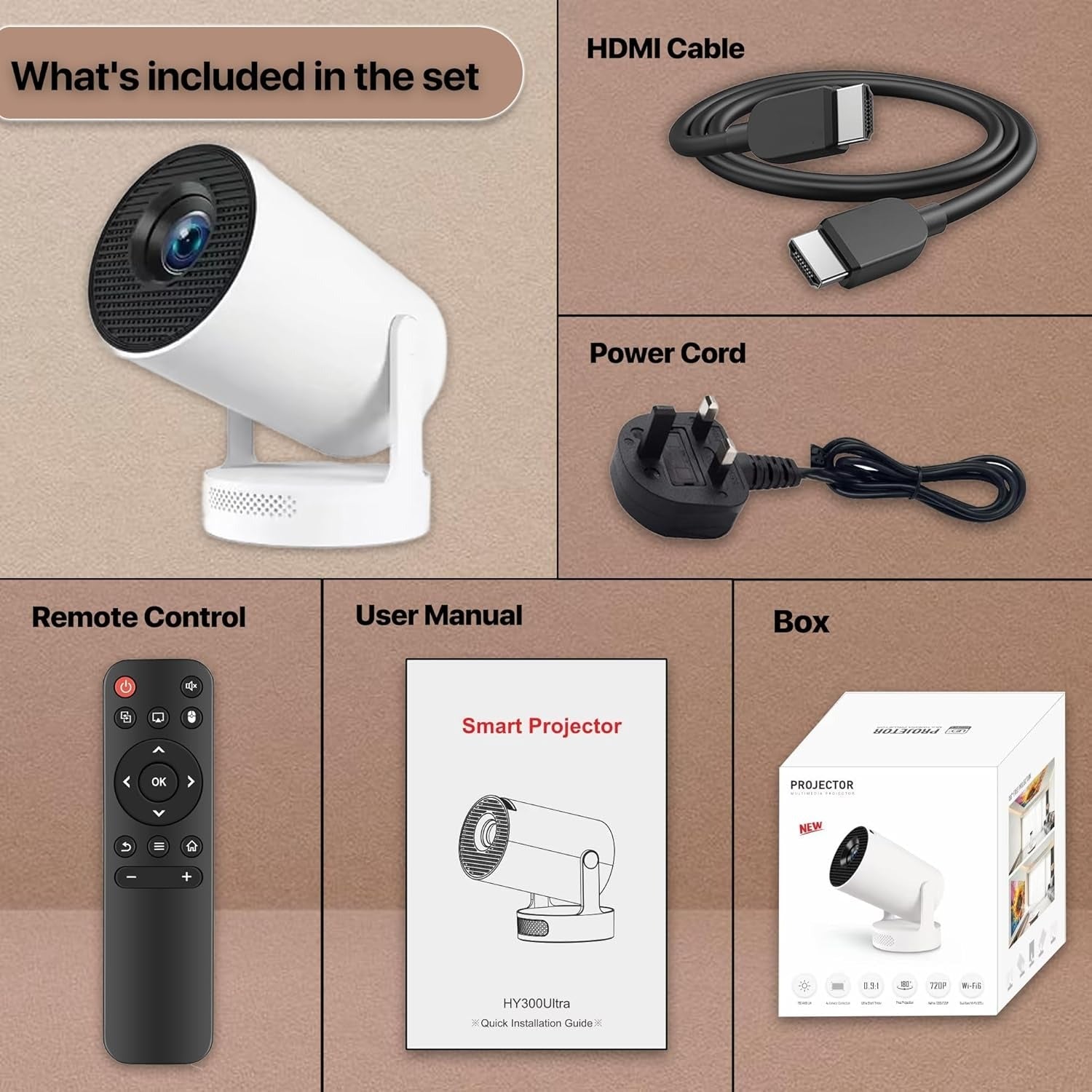 HY300 Mini Projector 4K Android 11 – WiFi Bluetooth Full HD 1080p Home Cinema KSA | جهاز عرض صغير HY300 بدقة 4K ونظام أندرويد 11 بإتصال WiFi و Bluetooth وضوح كامل 1080p للسينما المنزلية في السعودية