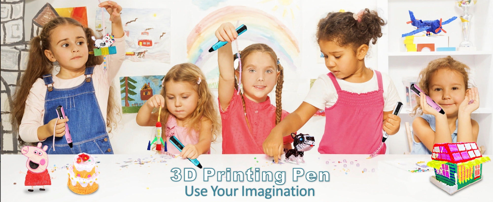 3D Pen for Kids – Creative Drawing Tool with 15 PLA Color Filaments KSA | قلم ثلاثي الأبعاد للأطفال مع 15 لونًا من خيوط PLA للرسم الإبداعي في السعودية