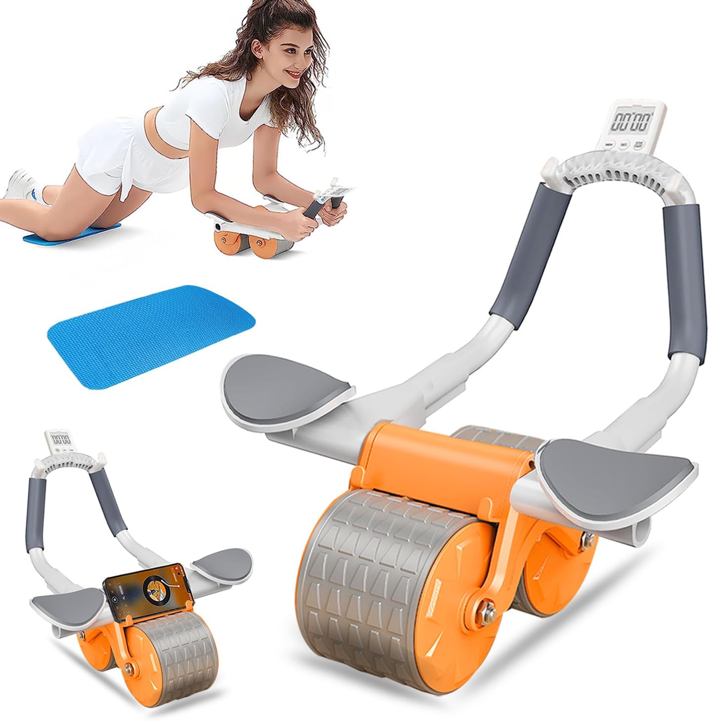 Automatic Ab Roller Wheel – Elbow Support with Smart Timer for Core Workout KSA | عجلة تمارين بطن أوتوماتيكية مع دعم للمرفقين ومؤقت ذكي لتقوية العضلات في السعودية