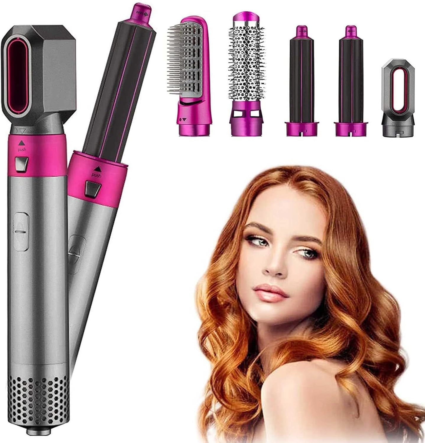 Aputue Hair Dryer Styler 5‑in‑1 – 5 Barrels for Drying, Curling & Straightening KSA | جهاز تصفيف الشعر Aputue 5 في 1 بخمسة رؤوس للتجفيف والتجعيد والتمليس في السعودية