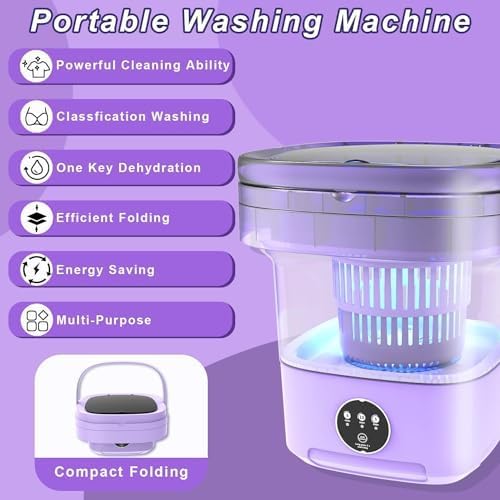 Mini Washing Machine 11 L – Folding Portable Washer with Drain Basket KSA | غسالة صغيرة قابلة للطي سعة 11 لتر محمولة مع سلة تصريف في السعودية