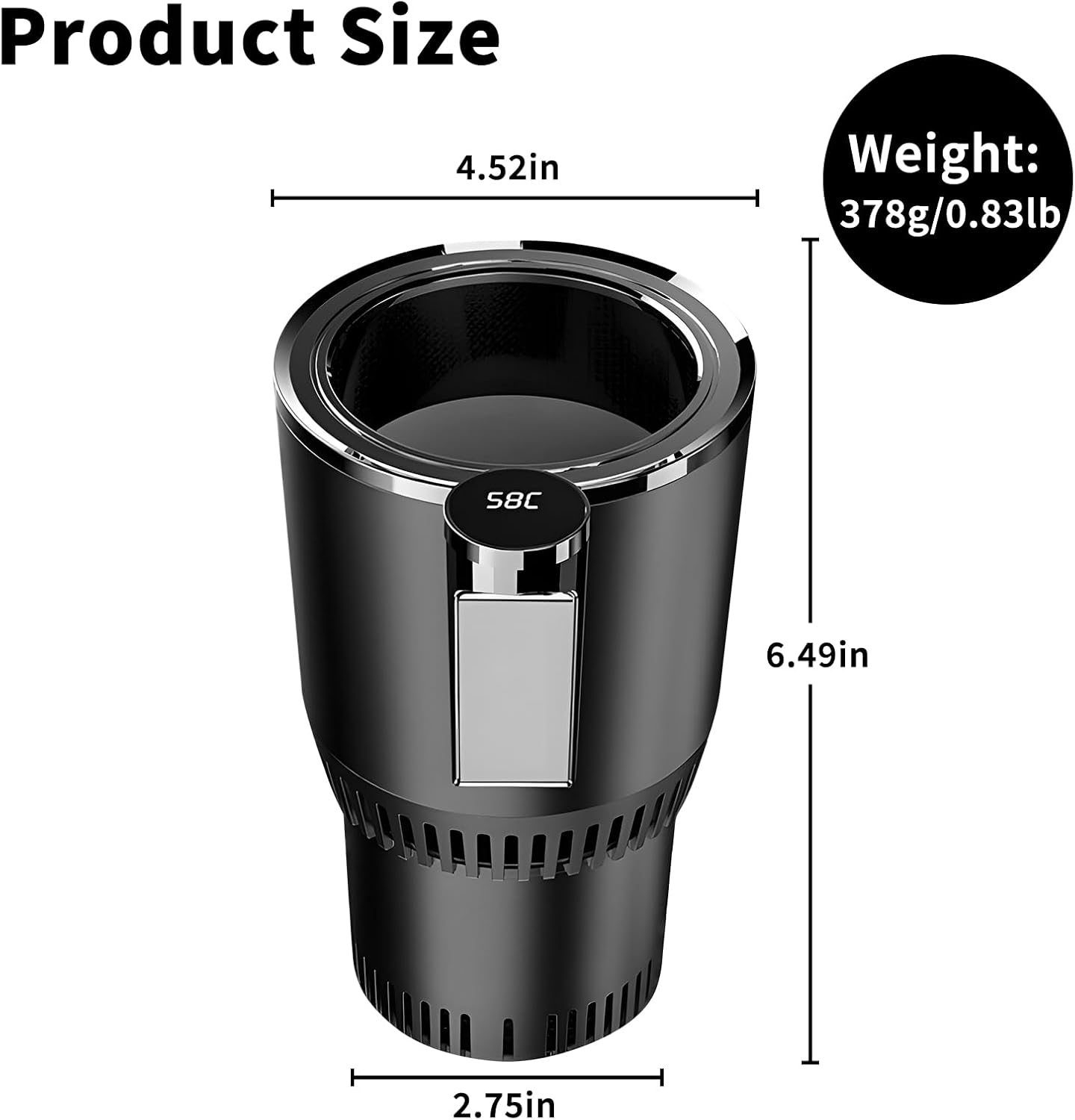 Smart Car Cup 2‑in‑1 Cooler & Heater – LED Touch Thermo Cup for Hot and Cold Drinks KSA | كوب سيارة ذكي 2 في 1 للتبريد والتسخين بشاشة لمس وإضاءة LED في السعودية