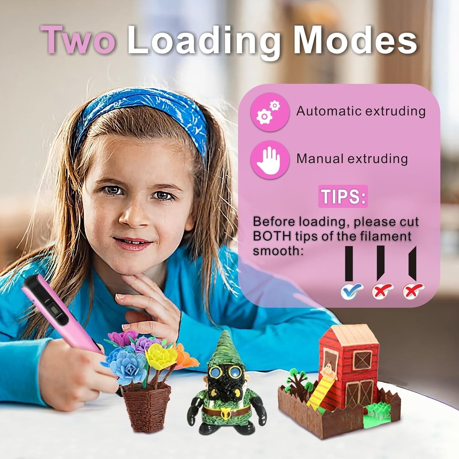 3D Pen for Kids – Creative Drawing Tool with 15 PLA Color Filaments KSA | قلم ثلاثي الأبعاد للأطفال مع 15 لونًا من خيوط PLA للرسم الإبداعي في السعودية