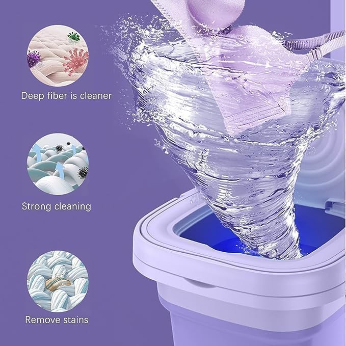 Mini Washing Machine 11 L – Folding Portable Washer with Drain Basket KSA | غسالة صغيرة قابلة للطي سعة 11 لتر محمولة مع سلة تصريف في السعودية