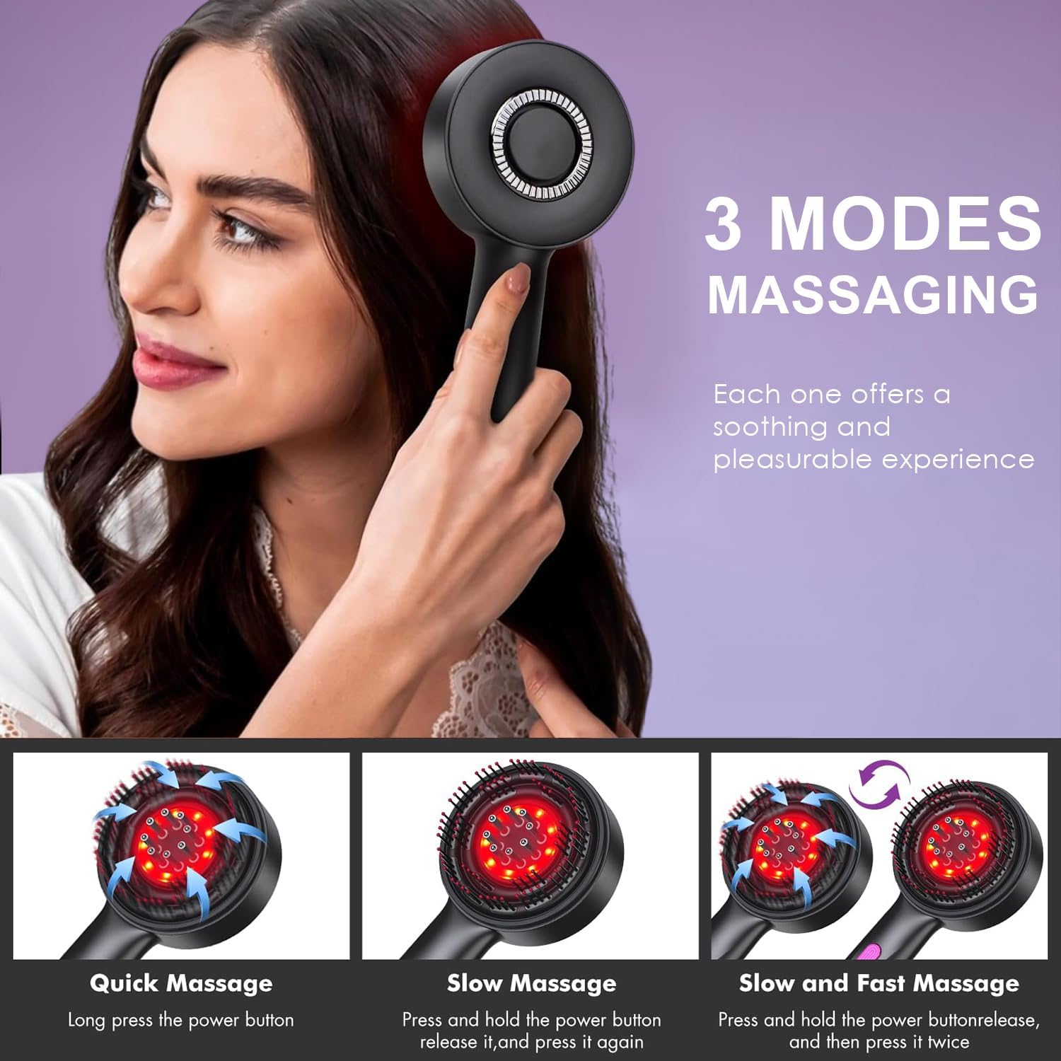 Shiatsu Scalp Massager Electric Waterproof – Deep Head Massage Relax KSA | فرشاة تدليك فروة الرأس شياتسو كهربائية مضادة للماء للاسترخاء العميق في السعودية