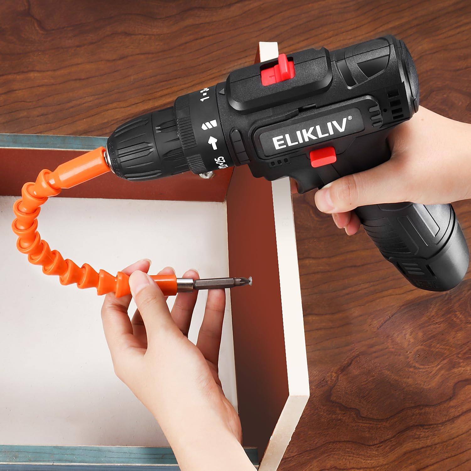 12 V Cordless Drill – 10 mm Chuck 2‑Speed with LED Work Light KSA | مثقاب لاسلكي 12 فولت بمقبض 10 مم وسرعتين ومصباح LED في السعودية