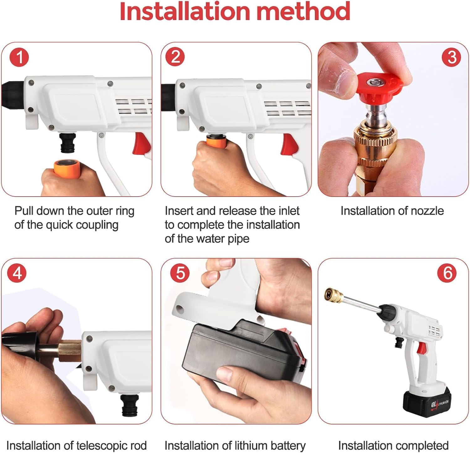 48 V Portable Pressure Washer – Cordless High Power Cleaner 12000 mAh Battery KSA | غسالة ضغط محمولة لاسلكية 48 فولت ببطارية 12000 مللي أمبير قوية للتنظيف في السعودية