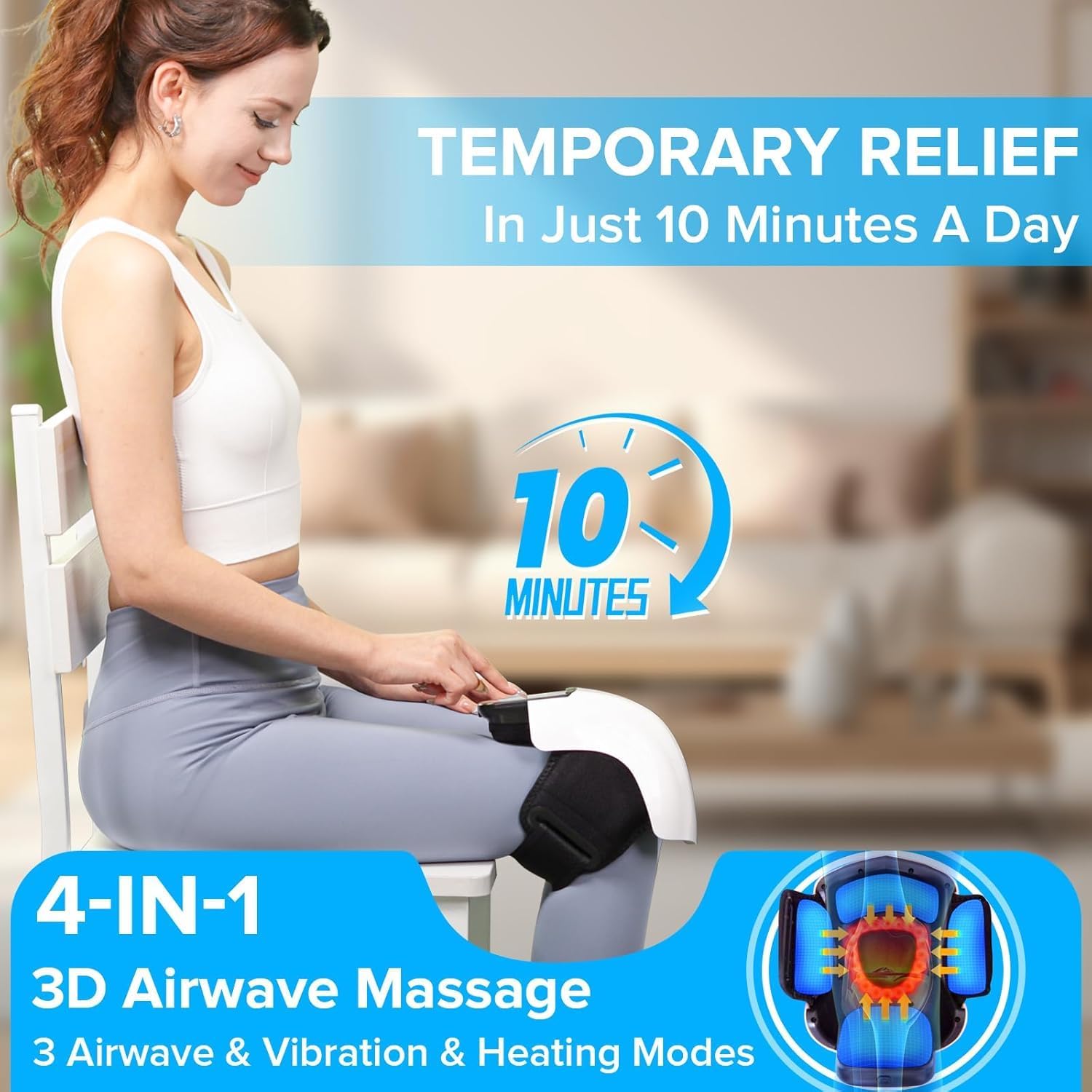 4‑in‑1 Knee Massager – Deep Heat, Vibration & Red Light Therapy with LED Screen KSA | جهاز تدليك الركبة 4 في 1 بعلاج حراري واهتزاز وضوء أحمر وشاشة LED في السعودية