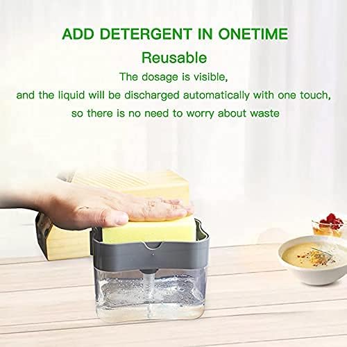 Kitchen Soap Dispenser with Sponge Holder Pump – 2 in 1 Compact Sink Organizer KSA | موزع صابون للمطبخ بمضخة وحامل إسفنجة 2 في 1 لتنظيم حوض المطبخ في السعودية