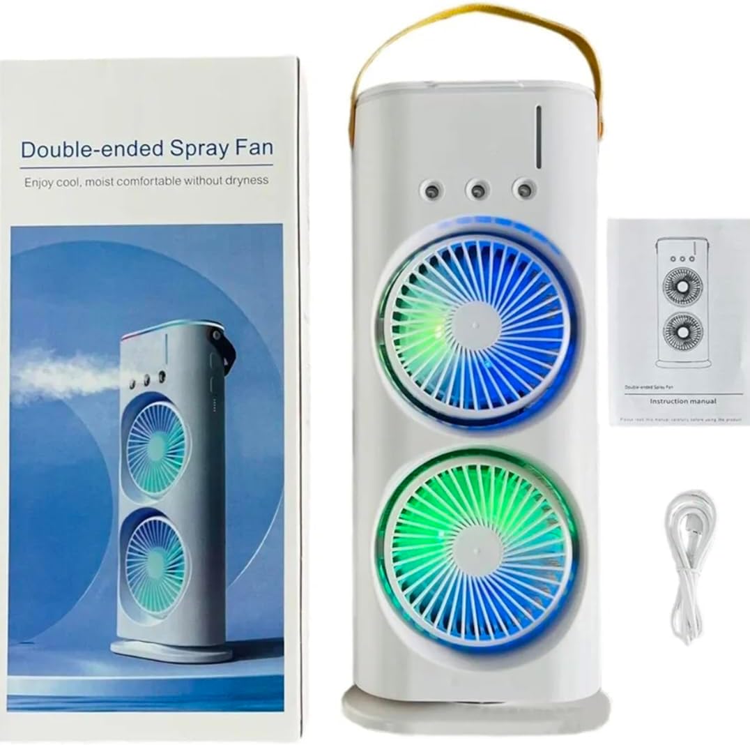 Portable Spray Fan USB Rechargeable – Cooling Water Mist Mini Fan KSA | مروحة محمولة برذاذ ماء قابلة لإعادة الشحن عن طريق USB لتبريد منعش في السعودية