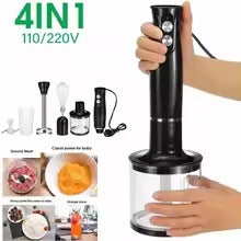 4‑in‑1 Handheld Blender 110 V/220 V – Multi‑Function Electric Food Processor KSA | خلاط يدوي 4 في 1 متعدد الوظائف كهربائي 110 فولت/220 فولت في السعودية