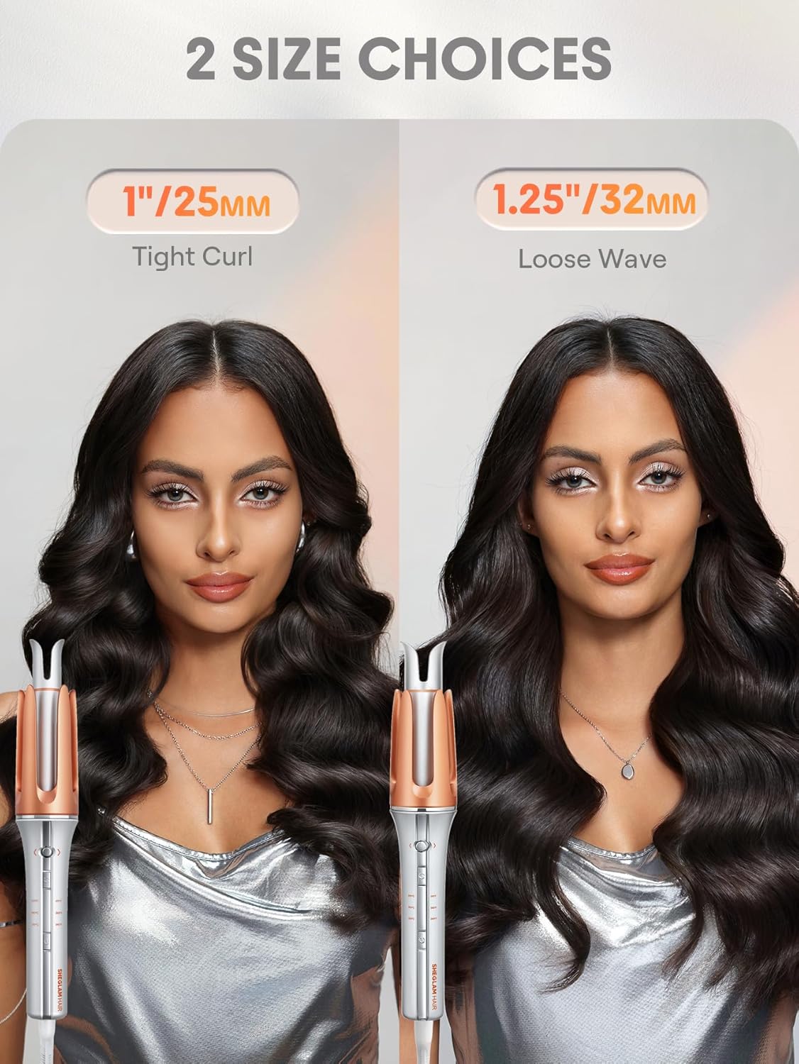 SHEGLAM Auto Curling Iron – 3 Temperature Settings & Fast Heat KSA | مكواة تجعيد شعر أوتوماتيكية من شيغلام بثلاث درجات حرارة وسرعة تسخين في السعودية