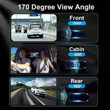 3‑Channel Dash Cam 1080 P – Front & Rear WiFi Car Camera with App Control KSA | كاميرا سيارة 3 قنوات بدقة 1080 بيكسل أمامية وخلفية بميزة WiFi وتحكم عبر التطبيق في السعودية