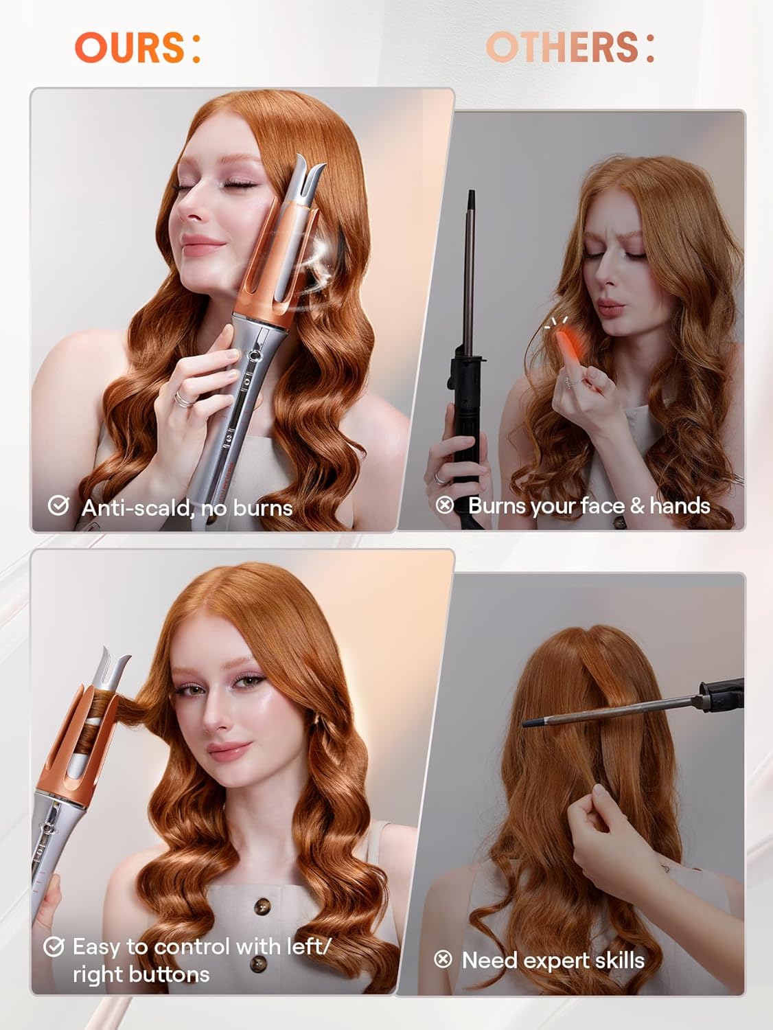 SHEGLAM Auto Curling Iron – 3 Temperature Settings & Fast Heat KSA | مكواة تجعيد شعر أوتوماتيكية من شيغلام بثلاث درجات حرارة وسرعة تسخين في السعودية