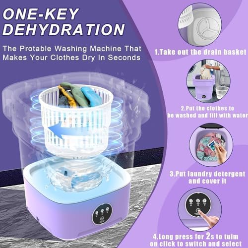Mini Washing Machine 11 L – Folding Portable Washer with Drain Basket KSA | غسالة صغيرة قابلة للطي سعة 11 لتر محمولة مع سلة تصريف في السعودية